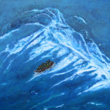 「Far off Lampedusa」というタイトルの絵画 Jérôme Astrucによって, オリジナルのアートワーク, アクリル