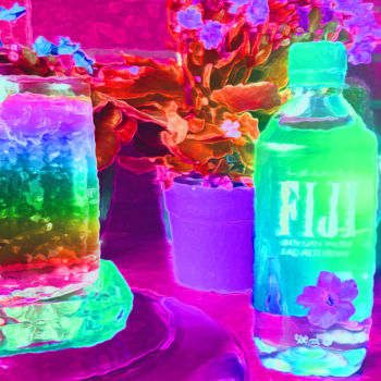 Digital Arts titled "Fiji-Wasser und Glas" by Cyversal, Original Artwork, 2D Digital Work