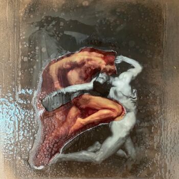 Collagen mit dem Titel "The Devils Kiss I" von Jerome Cholet, Original-Kunstwerk, Collagen