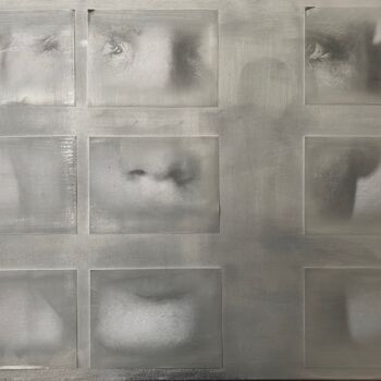 Collages titulada "Augusta Tear Silver" por Jerome Cholet, Obra de arte original, Pintura al aerosol