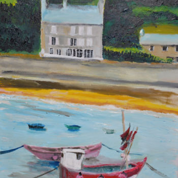 Painting titled "dielette-port-vieux…" by Jérôme Dufay, Original Artwork, Oil