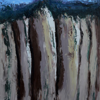 Картина под названием "falaise-du-pays-de-…" - Jérôme Dufay, Подлинное произведение искусства, Масло