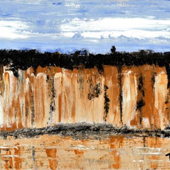 Malerei mit dem Titel "falaises-vers-laill…" von Jérôme Dufay, Original-Kunstwerk, Acryl