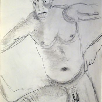 Disegno intitolato "nu-masculin-2017100…" da Jérôme Dufay, Opera d'arte originale, Grafite