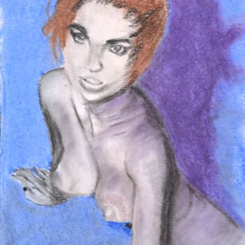 Dessin intitulée "brunette-dsc-9445.j…" par Jérôme Dufay, Œuvre d'art originale, Pastel