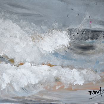 Painting titled "tempete-sur-le-port…" by Jérôme Dufay, Original Artwork, Acrylic