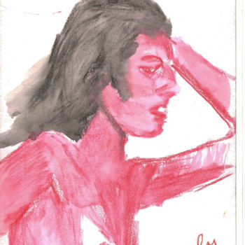 「photoscan-nu-rose.j…」というタイトルの絵画 Jérôme Dufayによって, オリジナルのアートワーク, インク