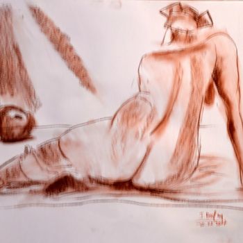Drawing titled "callipyge-dsc-0366.…" by Jérôme Dufay, Original Artwork, Chalk