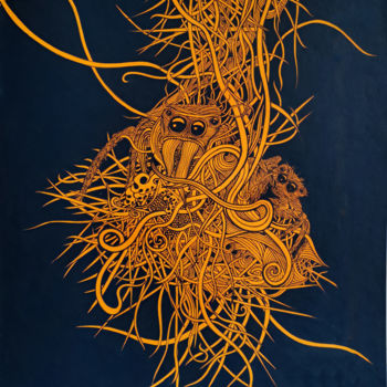 绘画 标题为“Arach” 由Jerome Excoffier, 原创艺术品, 丙烯 安装在纸板上