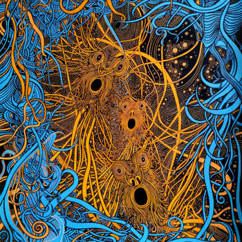 Peinture intitulée "3guys" par Jerome Excoffier, Œuvre d'art originale, Acrylique Monté sur Carton