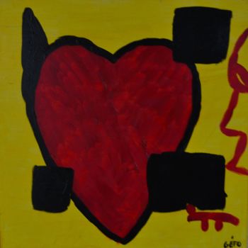 Painting titled "coeur-blesse.jpg" by Jerome Fontan, Original Artwork, Acrylic