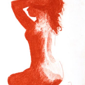 Drawing titled "Poses de femme" by Jérôme Foucher, Original Artwork, Pigments