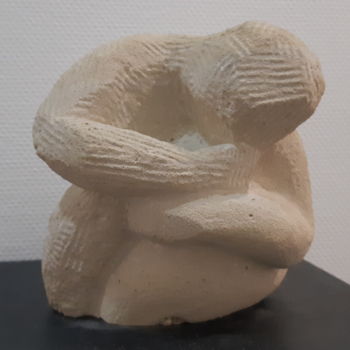 Sculpture titled "Le penseur" by Jerome Guibert, Original Artwork, Stone