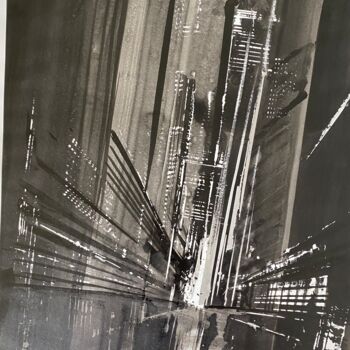 Drawing titled "Lights and Black" by Jerome Guillet, Original Artwork, Ink