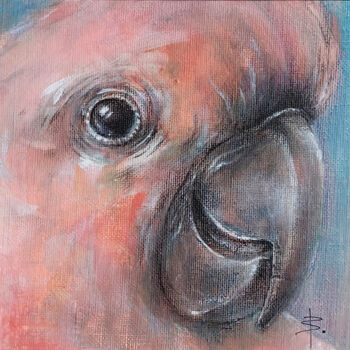 Painting titled "Parrot" by Jérôme Jacques Blanc, Original Artwork, Acrylic Mounted on Cardboard