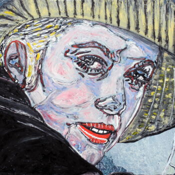 Pittura intitolato "Catherine Deneuve" da Jerome Labrunerie (GEO), Opera d'arte originale, Olio Montato su Telaio per barell…