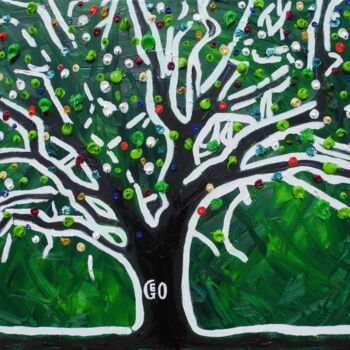 Schilderij getiteld "4 Seasons - Spring…" door Jerome Labrunerie (GEO), Origineel Kunstwerk, Olie Gemonteerd op Frame voor h…