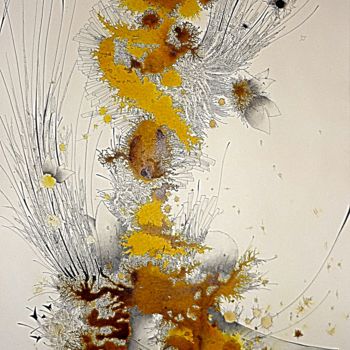 Dessin intitulée "Couleur d'automne 9…" par Jérôme Lille, Œuvre d'art originale, Encre