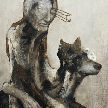 Peinture intitulée "Le chasseur" par Jérôme Oudot "Trëz", Œuvre d'art originale, Acrylique