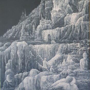 Peinture intitulée "Inondation" par Jerome Peitregnet, Œuvre d'art originale, Acrylique Monté sur Châssis en bois