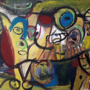 Painting titled "Probleme" by Jerome Pescheloche, Original Artwork, Oil