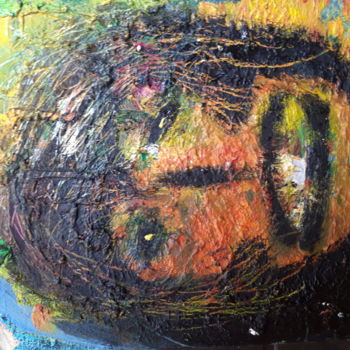 Peinture intitulée "tête sauvage" par Jerome Pescheloche, Œuvre d'art originale, Huile