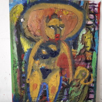 Painting titled "chica de vaccasiones" by Jerome Pescheloche, Original Artwork