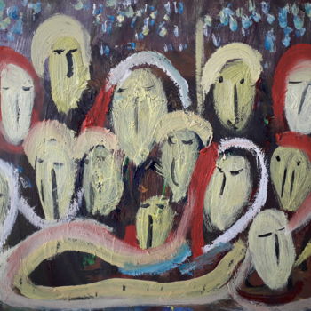 Painting titled "les theoriciens" by Jerome Pescheloche, Original Artwork