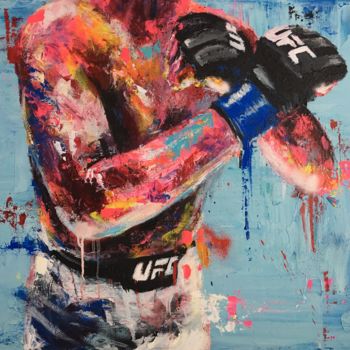 Painting titled "UFC" by Jérôme Royer, Original Artwork, Acrylic Mounted on Wood Stretcher frame