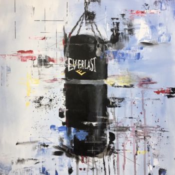 Painting titled "boxe 3" by Jérôme Royer, Original Artwork, Acrylic Mounted on Cardboard