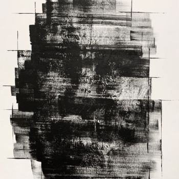제목이 "Interférence IX"인 미술작품 Jérôme Royer로, 원작, 아크릴 나무 들것 프레임에 장착됨