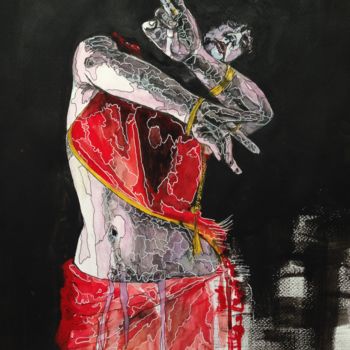 Картина под названием "indian vibes" - Jérôme Royer, Подлинное произведение искусства, Акрил