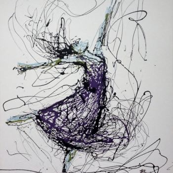 Pintura intitulada "danseuse dripping" por Jérôme Royer, Obras de arte originais, Acrílico