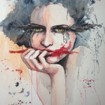 Pintura intitulada "ugly make-up 5." por Jérôme Royer, Obras de arte originais, Tinta