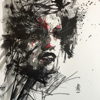 Painting titled "structure IV" by Jérôme Royer, Original Artwork, Ink