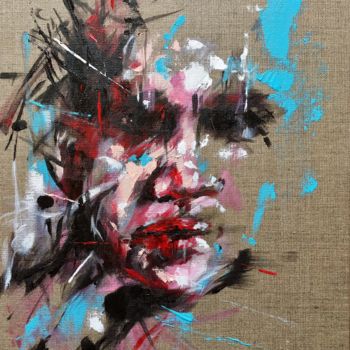 Painting titled "john doe" by Jérôme Royer, Original Artwork, Acrylic Mounted on Wood Stretcher frame