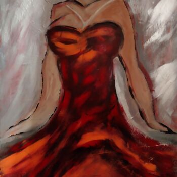 Malerei mit dem Titel "Flamenco" von Jérôme Bonnet, Original-Kunstwerk, Acryl
