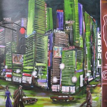 Peinture intitulée "La city" par Jerome Brillat, Œuvre d'art originale