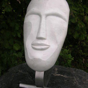 Sculpture titled "Masque II" by Jérôme Burel, Original Artwork, Stone