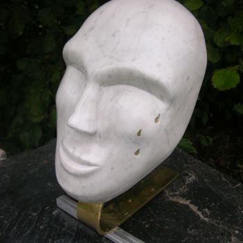 Sculptuur getiteld "Masque I" door Jérôme Burel, Origineel Kunstwerk, Steen