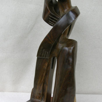 Escultura titulada "Gros petit homme" por Jérôme Burel, Obra de arte original, Madera