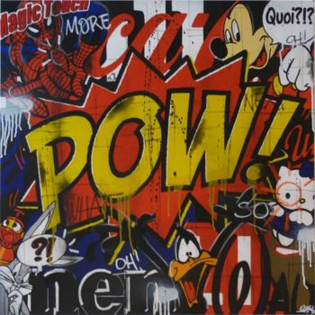Painting titled "POW" by Jerome Clem, Original Artwork, Oil