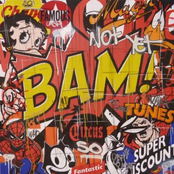 Peinture intitulée "BAM" par Jerome Clem, Œuvre d'art originale, Huile