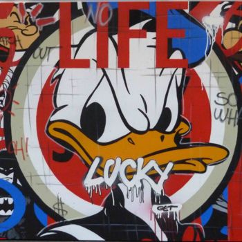 Peinture intitulée "Get Lucky Donald" par Jerome Clem, Œuvre d'art originale