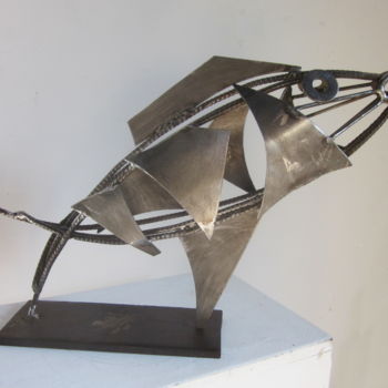 Sculpture titled "Poisson" by Jérôme Danikowski, Original Artwork, Metals