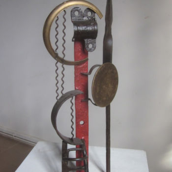 Sculpture titled "Guerrier" by Jérôme Danikowski, Original Artwork, Metals