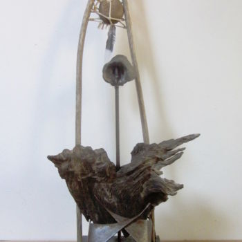 Sculpture titled "Shaman" by Jérôme Danikowski, Original Artwork, Metals