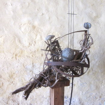 Sculpture titled "Radeau de l'infortu…" by Jérôme Danikowski, Original Artwork, Metals