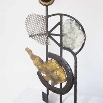 Sculpture titled "Golden Quartzet" by Jérôme Danikowski, Original Artwork, Metals