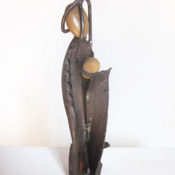 Скульптура под названием "Vierge à l'enfant" - Jérôme Danikowski, Подлинное произведение искусства, Металлы
